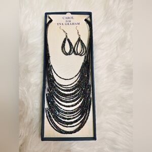 Vintage Carol For Eva Graham Necklace And Earring Set In Box